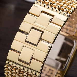 <span class=keywords><strong>Orologio</strong></span> al quarzo Casual da <span class=keywords><strong>donna</strong></span> in oro acciaio inossidabile di lusso semplice <span class=keywords><strong>orologio</strong></span> retrò di lusso quadrato caldo e quadrato di moda - Product Image 5