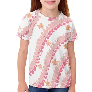 Low Price Wholesale Custom Children's t-Shirt Puakenikeni Flower Lei Pattern t-Shirts Print On Demand Unisex Tops