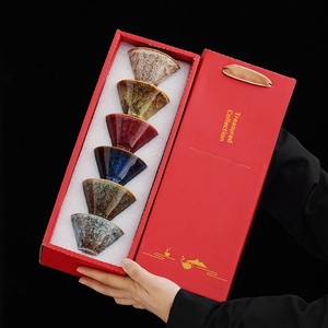 Kiln-fired <b>Ceramic</b> Tea Cup Set Semi-Handmade Modern Minimalist Design Master Cup Gift Box Souvenir Festive Business Promotional - Product Image 4