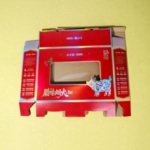 Boîte en carton ondulé personnalisée avec impression, ISO9001, ISO22000, FSC, estampage à chaud, boîte à steak et à <span class=keywords><strong>jambon</strong></span> avec fenêtre en plastique et poignée - Product Image 2