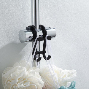 <b>Bathroom</b> Storage Utensils Universal Multi-functional <b>Hook</b> Mobile Phone Placing Rack Non-perforated Sliding Cover Towel Plastic - Product Image 4