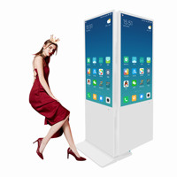 Machine de publicité verticale à double écran portable, écran tactile 4K, affichage double face ultra-clair