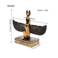 Ancienne statue égyptienne d'Isis ESB20 Figurine de déesse ailée en résine avec accents dorés Décor égyptien doré pour la maison Salon