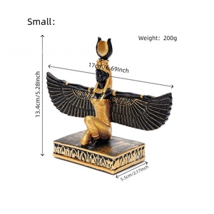 Ancient <strong>Egyptian</strong> Isis Statue ESB20 Resin Winged Goddess Figurine with Golden Accents Golden <strong>Egyptian</strong> <strong>Decor</strong> for <strong>Home</strong> Living Room - Product Image 4