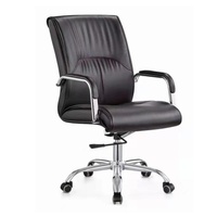 Chaise de bureau de direction contemporaine en cuir de luxe, ergonomique, réglable en hauteur, avec accoudoirs fixes