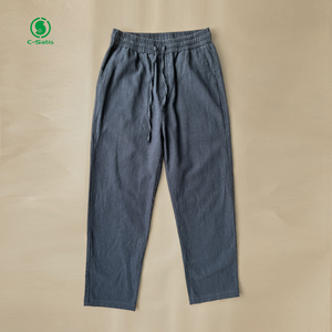 <span class=keywords><strong>Pantaloni</strong></span> Casual da <span class=keywords><strong>uomo</strong></span> in <span class=keywords><strong>lino</strong></span> larghi con coulisse dritta leggera opzioni <span class=keywords><strong>di</strong></span> personalizzazione del servizio OEM - Product Image 5