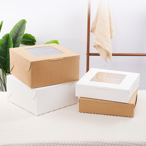 Premium <strong>White</strong> Cardboard Bakery 10x10x5 Inch Foldable Dessert Pastry Packaging <strong>Cake</strong> <strong>Box</strong> With Window - Product Image 6