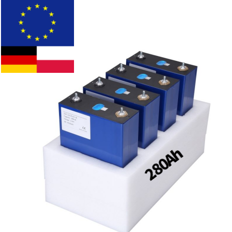 EU Warehouse Duty Free Grade a LiFePO4 3.2V 280Ah Prismatic Cell CE Certified for Home Solar Storage Systems