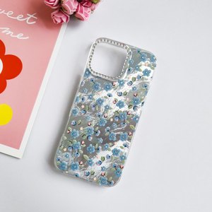Nuovo in polvere piccola custodia per telefono <span class=keywords><strong>con</strong></span> increspatura floreale ad acqua per <span class=keywords><strong>iPhone</strong></span> 16 15 14 13 12 Pro Max <span class=keywords><strong>con</strong></span> copertura a farfalla a schermo intero - Product Image 4
