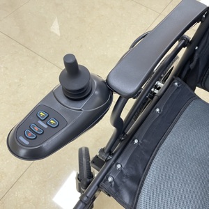 Silla de ruedas eléctrica Plegable ligera de acero al por mayor controlador inteligente batería de plomo ácido de viaje de 4 ruedas para discapacitados - Product Image 6