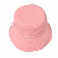 Chapeau Bob Sportif Personnalisé Style Punk avec Logo, en Coton Sergé Rose, Doublure en Satin, Sangle Mentonnière Réglable, Protection Solaire Totale