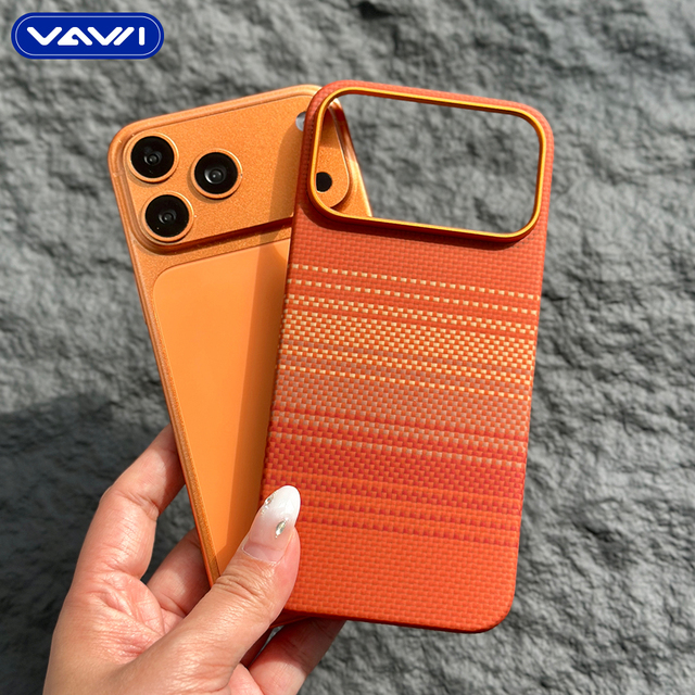 VAWI V-K01 High Quality Aramid Fiber Phone Case Ultra-thin Carbon Fiber Shockproof Case for iPhone 15 16 17 Pro Max Android Case