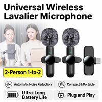 Mikrofon Lavalier Nirkabel Mini Portabel untuk Perekaman Audio Video, Kompatibel dengan iPhone, Type-C, iPad, dan Permainan