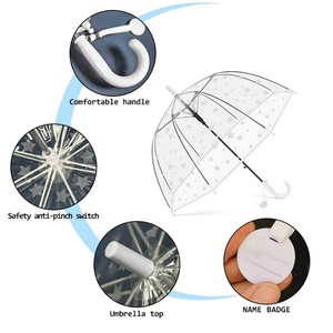 Kids Clear and Transparent <b>Umbrella</b> with an Easy Grip Handle Dome Bubble <b>Umbrella</b> Windproof for Kids <b>Boys</b> - Product Image 4