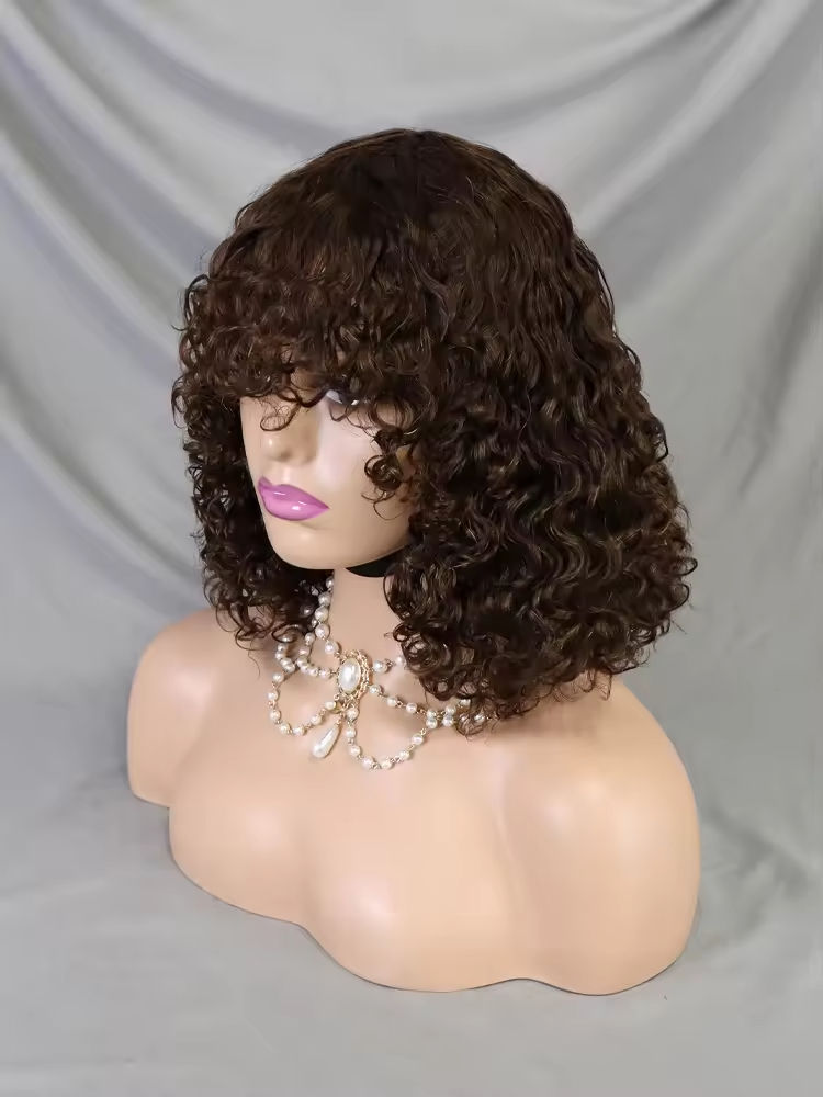 เครื่องทำวิกผมคลื่นน้ำสีน้ำตาล