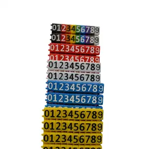 Bon prix Coloré bandes numéro d'étiquette de câble marqueurs 0-9 clip marqueurs de câble pour câbles utp