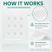 Patchs anti-acné coréens personnalisés en hydrocolloïde à l'acide salicylique, transparents, invisibles, solubles, à micro-aiguilles, OEM, patchs anti-boutons à micro-aiguilles