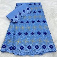 Tissu brodé en coton africain/suisse multicolore multicolore à motifs légers Rhinestone Dress/Curtain Clothing Set Rib Style