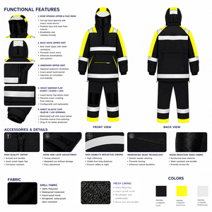 Traje de Seguridad Impermeable y Reflectante de Alta Visibilidad con Protección Contra Insectos y Velo de Malla para Trabajos Forestales - Product Image 2