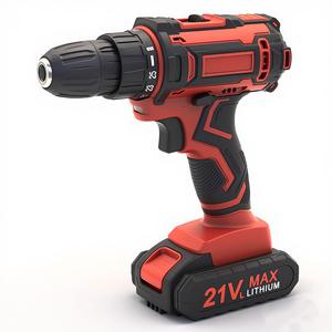 สว่านไร้สาย Cross Border 21V Max ขนาด 1/2 นิ้ว หัวจับดอกสว่านแบบไม่ใช้กุญแจ มอเตอร์แบบมีแปรงถ่าน ปรับความเร็วได้สองระดับ แบตเตอรี่ลิเธียม สำหรับงาน DIY - Product Image 3