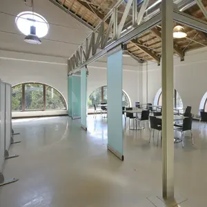 Salle de réunion Porte vitrée pliante sans cadre Cloison vitrée mobile Cloison vitrée coulissante