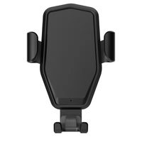 Chargeur de voiture sans fil 15W avec double entrée Micro USB et Type C, support de téléphone à pince 3 points réglable à 360° pour grille d'aération, idéal pour la navigation et les voyages en voiture