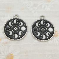 Phénomène d'éclipse lunaire, changements de phases de la lune, accessoires de bijoux DIY, breloques en alliage émaillé, porte-clés, boucles d'oreilles, sacs