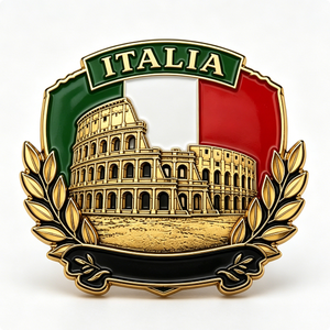 Italia Colosseum Metal <b>Pin</b> Gold Plated Irregular Shape Hard Enamel Zinc Alloy Souvenir Patriotic <b>Badge</b> - Product Image 1