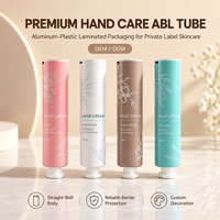 Tube de crème pour les mains en aluminium et plastique laminé, emballage ABL, bouchon à vis, logo personnalisé, impression UV, OEM ODM