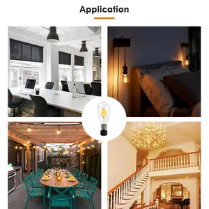 Bohlam Edison Antik Dekorasi Rumah Hotel 4W 6W E27 E14 Lampu Led Kuning Dasar Bohlam Filamen Led Jernih