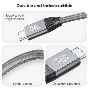 Ut-đoàn kết Loại C Dây cáp USB 3.2 1m 2M 3M USB C Nam đến Nam 240W 5A nhanh sạc cáp Nylon bện 20gbps Cáp dữ liệu - Product Image 4