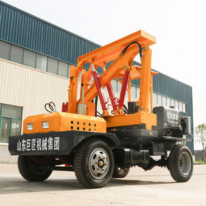 Belediye karayolu inşaatı dizel hidrolik mobil çok fonksiyonlu verimli ekipman küçük dört tekerlekli korkuluk kazık sürücü - Product Image 6