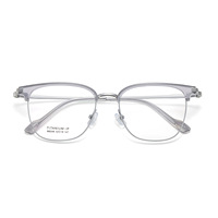 M6248 Monturas de Gafas Retro de Moda, Ligeras y Duraderas, con Patillas de Beta Titanio y Almohadillas Nasales de Silicona Suave, Montura Completa Cuadrada