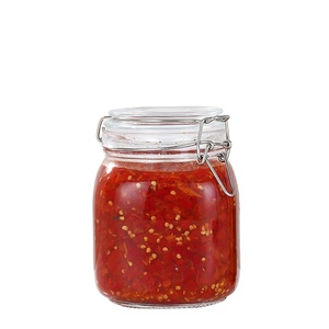 برطمان زجاجي دائري شفاف فارغ سعة 500 مل و750 مل و1000 مل بغطاء قلاب لتخزين الطعام بالجملة - Product Image 3