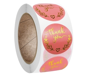 Custom Oem Wholesale Thank You <b>Sticker</b> Roll - Product Image 1