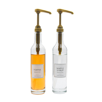 Offre Spéciale 350ml 500ml 750ml distributeur de pompe à café Auto Flip verre Cruet carré verre café sirop distributeur
