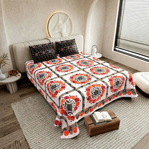 Draps de lit Jaipuri Bandhej taille jumbo avec 2 taies d'oreiller, qualité supérieure - Product Image 1