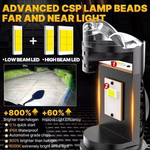 Faro LED CSP avanzado H4 30000 Lm 6000K para coche, motocicleta, actualización de modificación, ajuste universal - Product Image 1