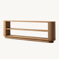 MYHOME Table console basse en bois de chêne massif au design contemporain finition chêne naturel français de luxe pour meubles de salon et de chambre à coucher