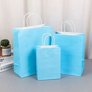 Custom Logo Biodegradable Eco Shopping Bags Twisted Handle Colored Takeaway Fast Food Kraft <b>Paper</b> Bags for Takeout - Product Image 4