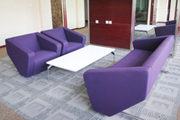 Ensemble de mobilier de bureau moderne 1 place en cuir avec structure en acier Fauteuils modulaires Canapé pour la réception d'hôtels Salons