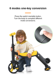 دراجة رياضية للأطفال في الهواء الطلق Pu <span class=keywords><strong>3</strong></span> عجلات إطار ألومنيوم ولسن سن دفع سيارة دراجة ثلاثية العجلات متوازنة 5 في 1 - Product Image 2