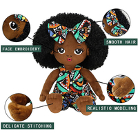 Ensemble de poupées en peluche douce et mignonne pour bébé, poupée en peluche noire pour fille, poupées africaines pour enfants, fille