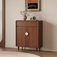 Commode rétro en MDF à 6 tiroirs, meuble de rangement multi-structure écologique autoportant pour chambre et salon