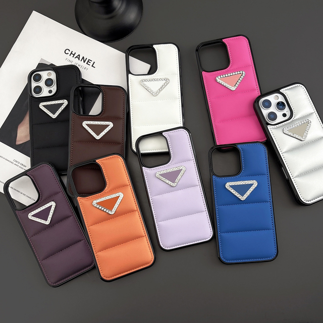 Diamond Brand PR Logo 3D the Puffer Phone Case for iPhone Air 17 16 15 14 13 Pro Max Down Jackets Soft Touch Cotton Filled Cover