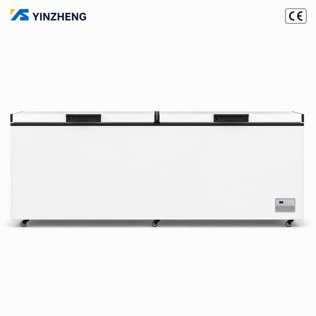 YINZHENG Single-Temperature Commercial Chest Freezer 395L Stainless Steel Direct Cooling Digital Control Deep Horizontal