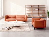 Ensemble de canapés modulaires modernes, canapé lounge en cuir de luxe 3 places pour salon |   Grand canapé de bureau classique