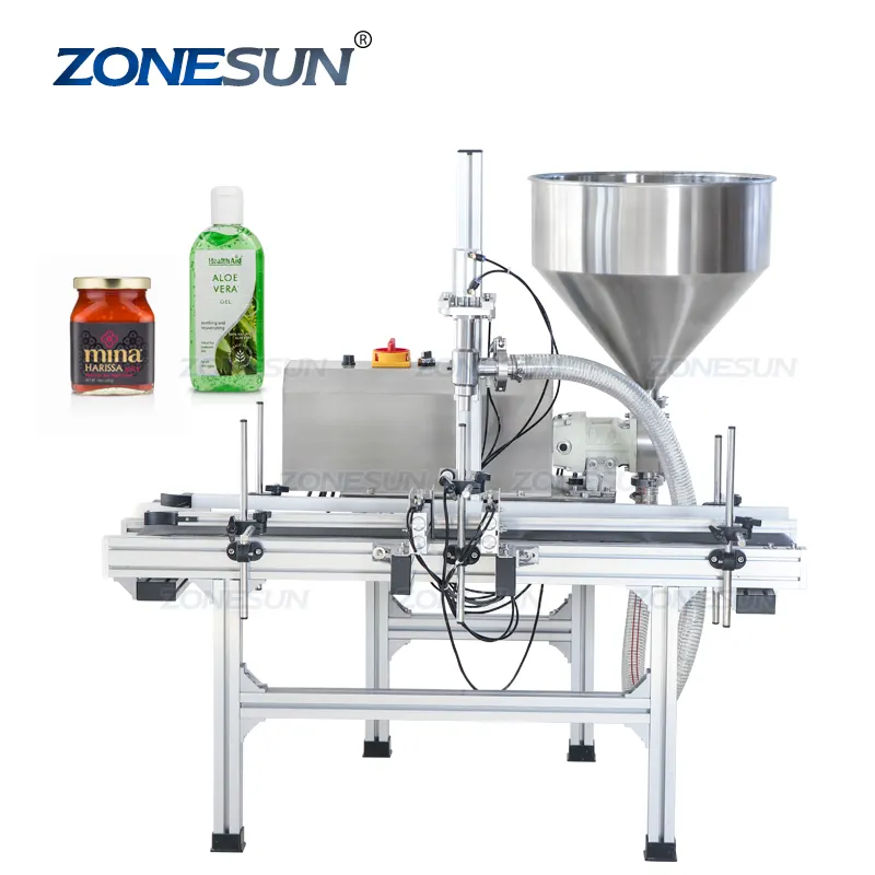 ZONESUN ZS-DTGT900P otomatik masaüstü tek dalış kafa Rotor pompası gıda reçel kozmetik krem macun dolum makinesi
