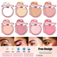 Palette de fard à joues et d'enlumineur rose scintillant végétalien, marque privée pour le visage et le corps, maquillage minéral imperméable sans cruauté animale