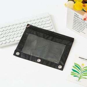 Estuche para lápices de tela Oxford de tres orificios, carpeta de hojas sueltas, almacenamiento duradero de gran capacidad para suministros escolares y de oficina - Product Image 4